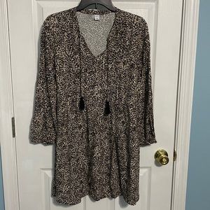 Old Navy Leopard Print Long Sleeve Tunic Dress Size L